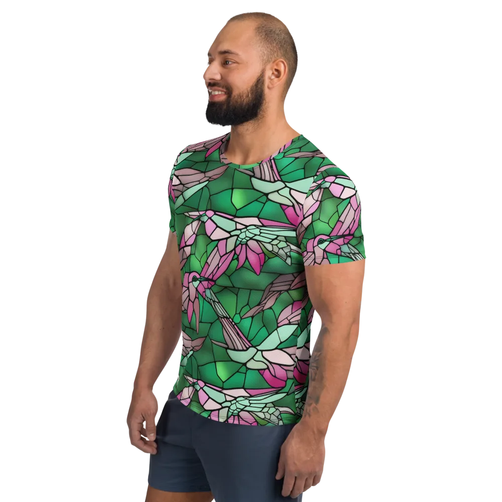 Stained Glass Flight on Men's Athletic T-Shirt — Left