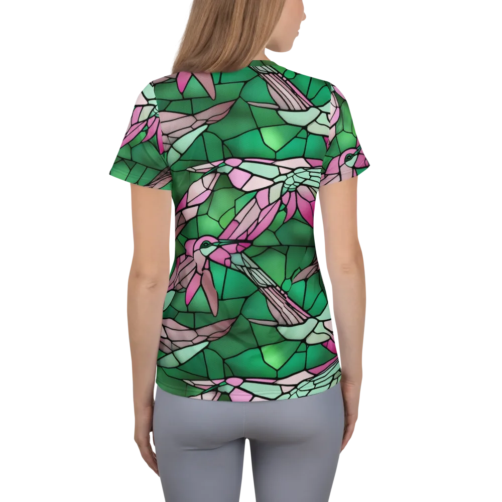 Stained Glass Flight on Women's Athletic T-Shirt — Back