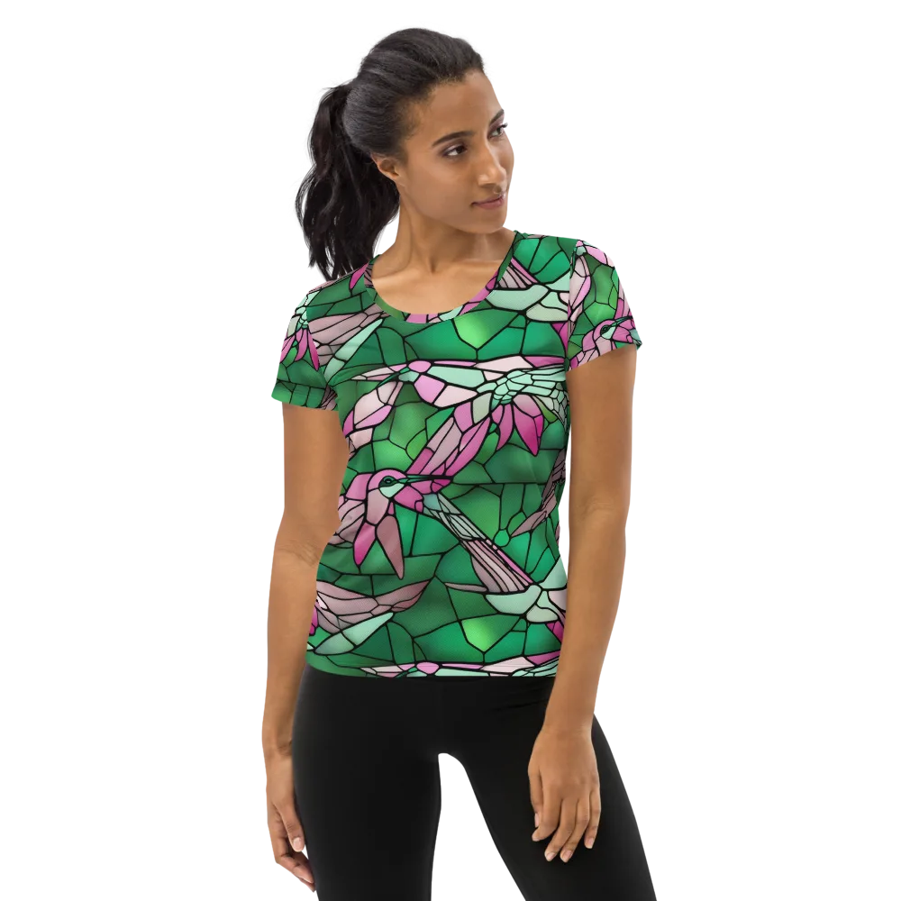 Stained Glass Flight on Women's Athletic T-Shirt — Front