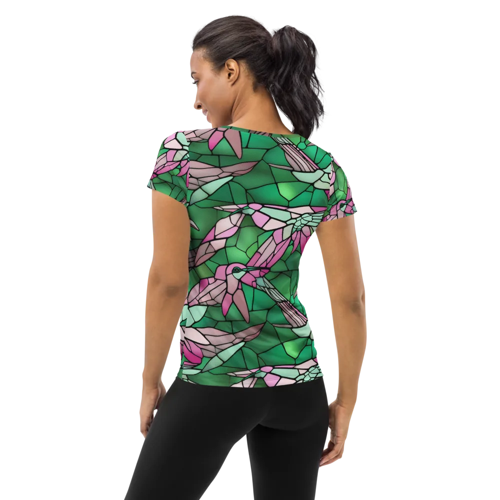 Stained Glass Flight on Women's Athletic T-Shirt — Back