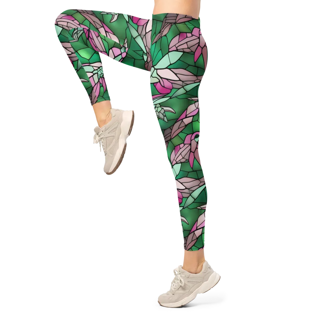 Stained Glass Flight on Leggings — Left