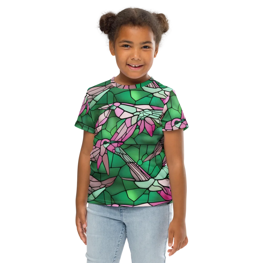 Stained Glass Flight on Kids Crew Neck T-Shirt — Front