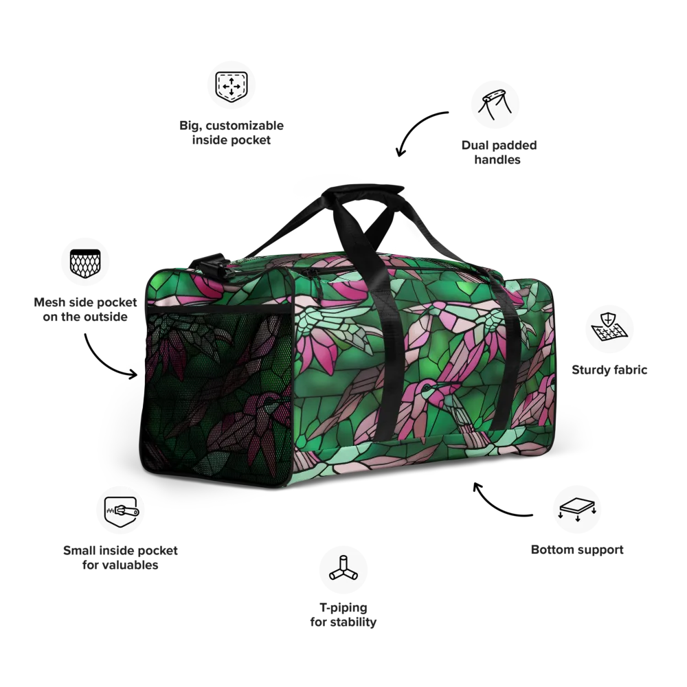 Stained Glass Flight on Duffle Bag — Right Front