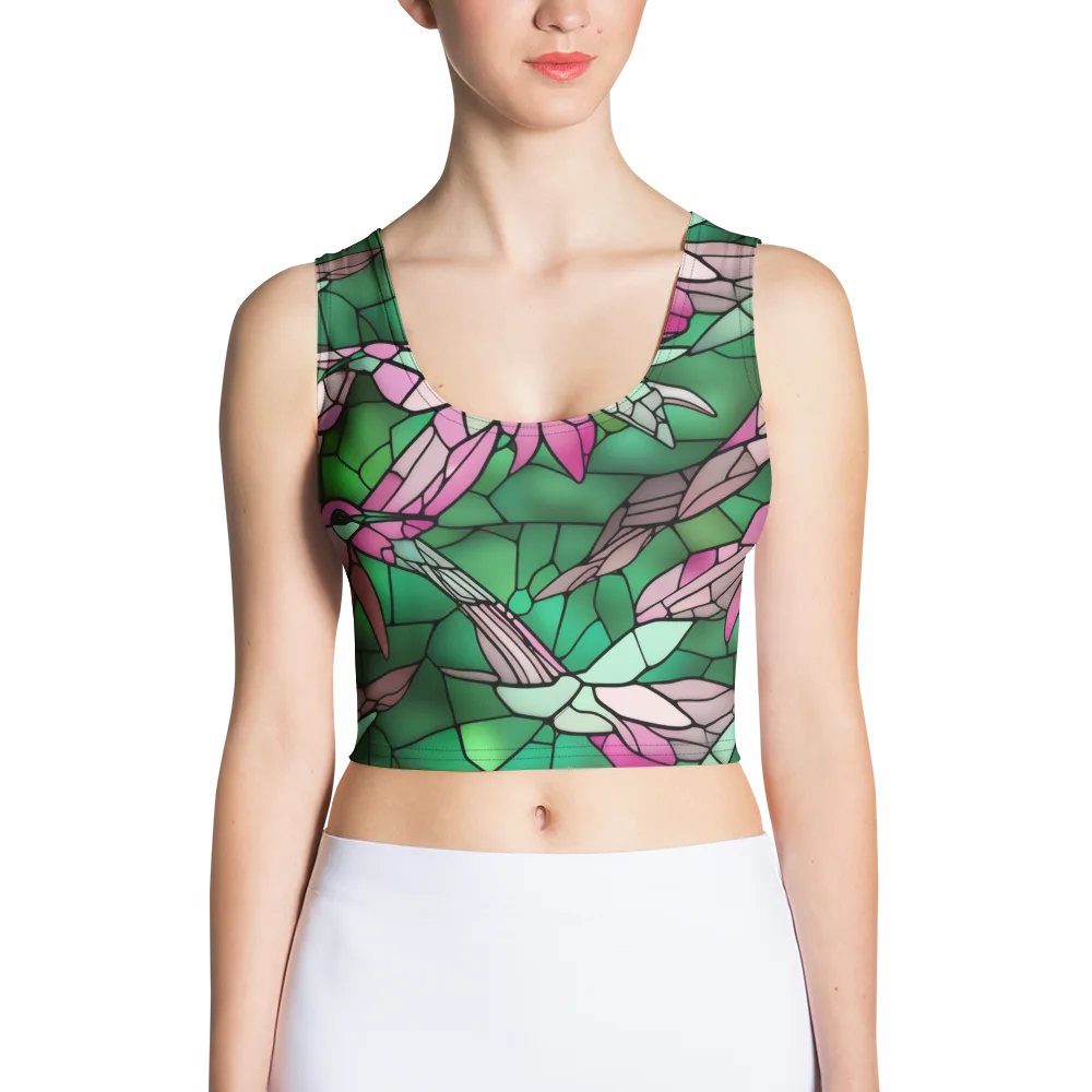 Stained Glass Flight on Crop Top — Front