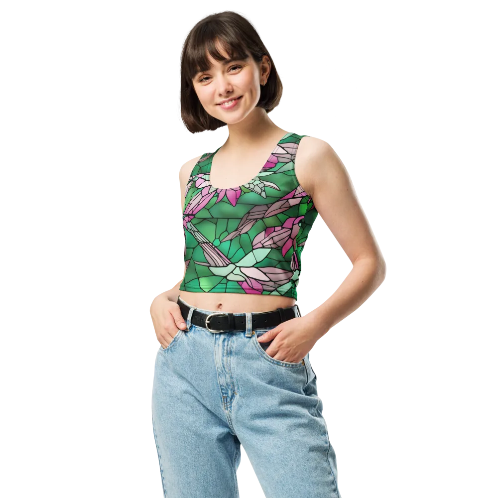 Stained Glass Flight on Crop Top — Front