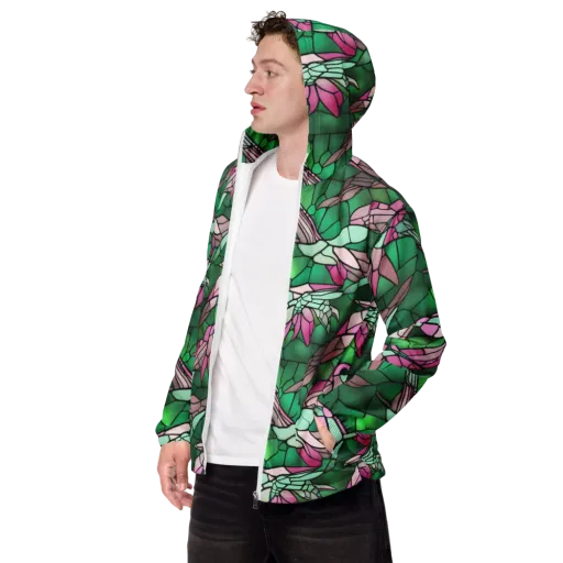Stained Glass Flight on a Men's Windbreaker