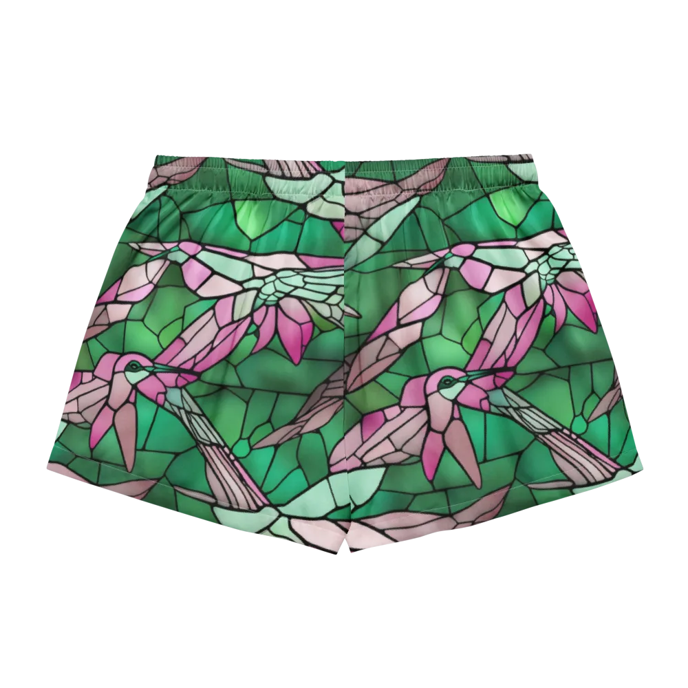 Stained Glass Flight on Women's Pajama Shorts — Back