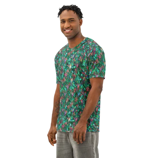 Jewelwing Aviary on a Men's Cotton Crew Neck T-Shirt