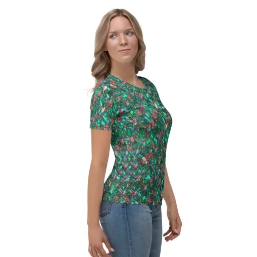 Jewelwing Aviary on a Women's Crew Neck T-Shirt
