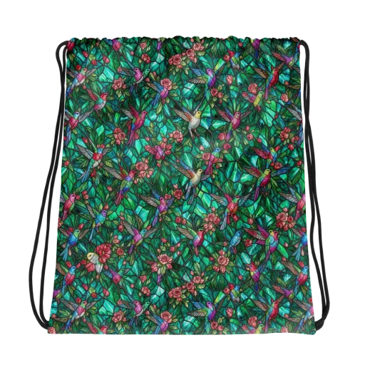 Jewelwing Aviary on a Drawstring Bag