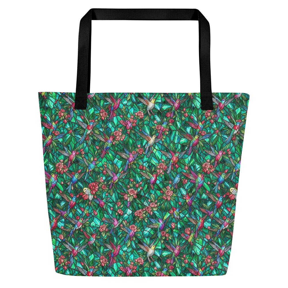 Jewelwing Aviary on Large Tote Bag W/ Pocket — Front