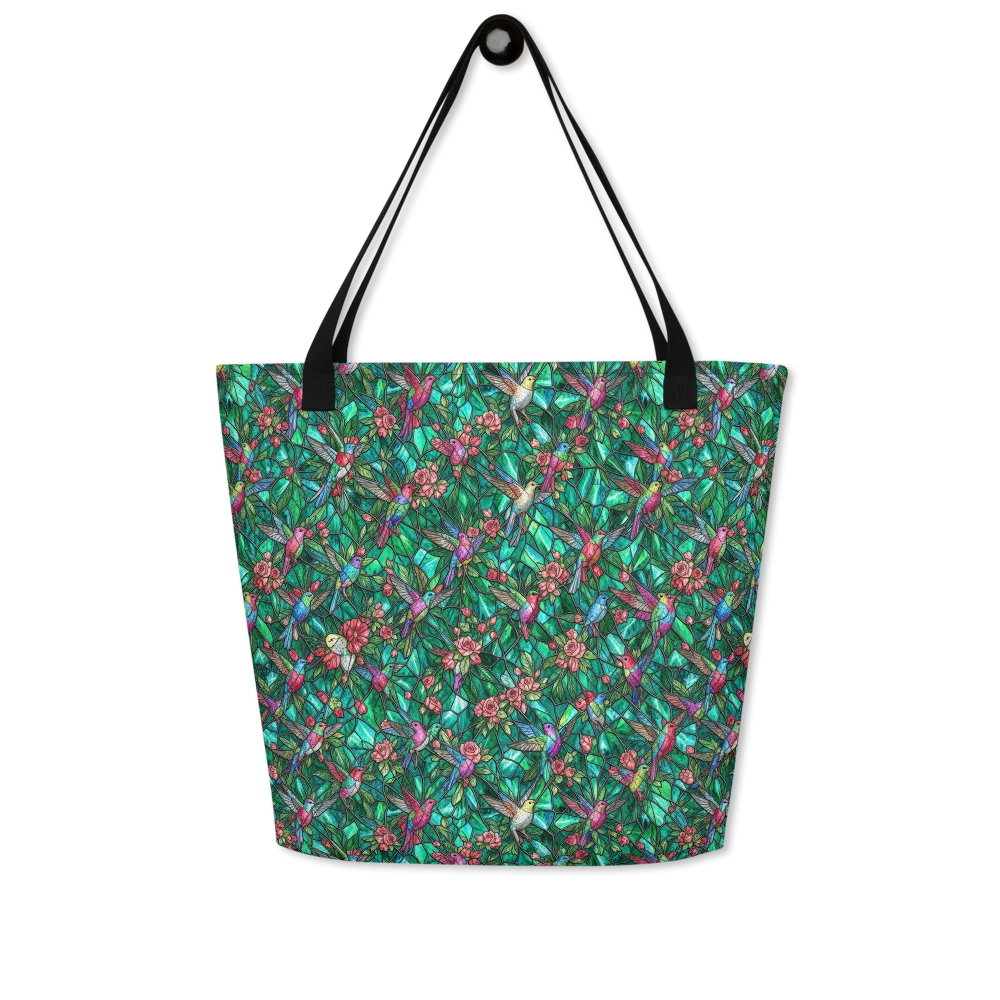 Jewelwing Aviary on Large Tote Bag W/ Pocket — Front