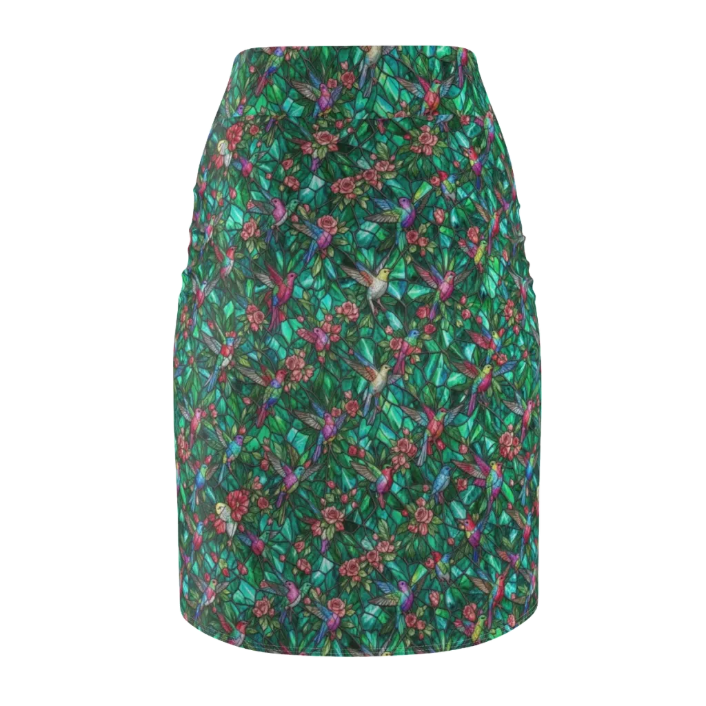 Jewelwing Aviary on Pencil Skirt — Back