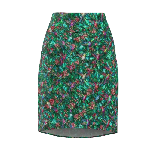 Jewelwing Aviary on a Pencil Skirt