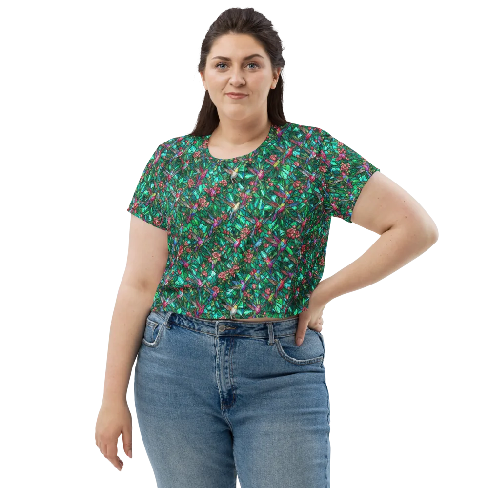 Jewelwing Aviary on Crop Tee — Front
