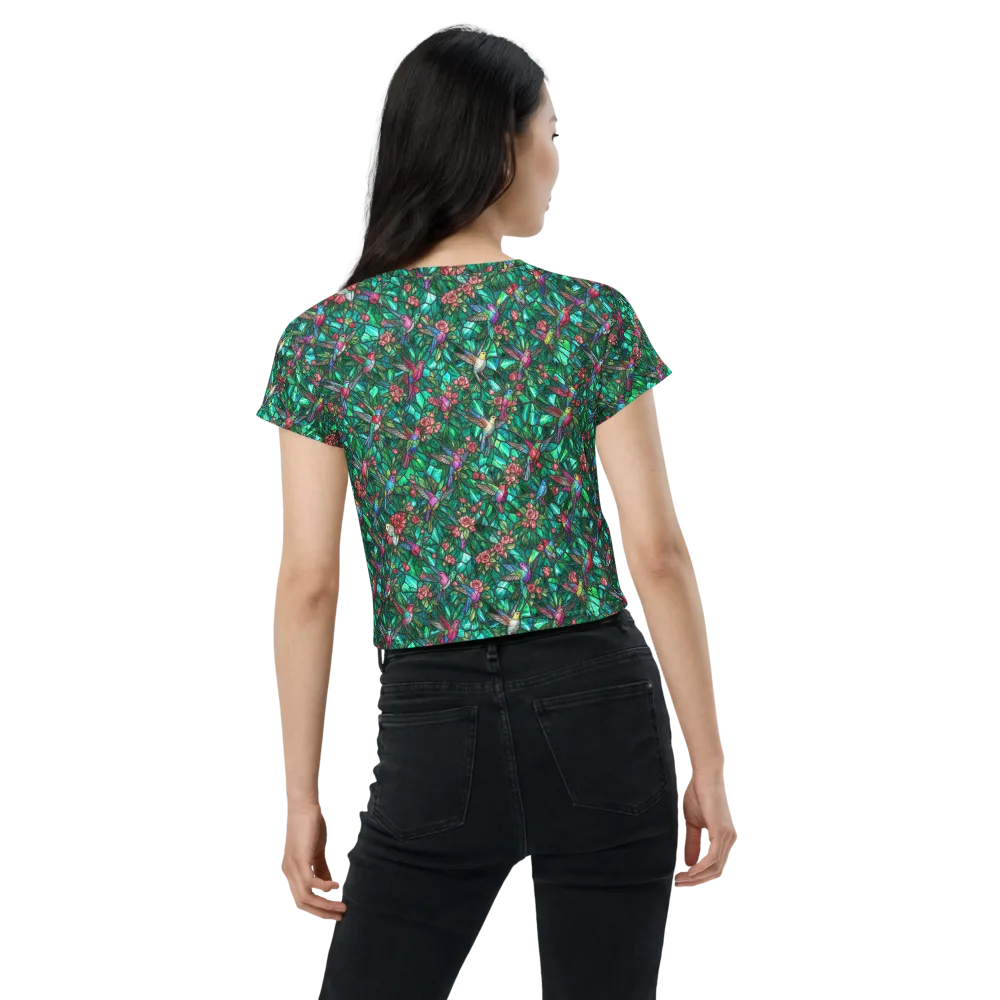 Jewelwing Aviary on Crop Tee — Back