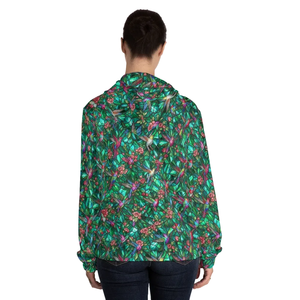 Jewelwing Aviary on Women's Full-Zip Hoodie — Back On Person