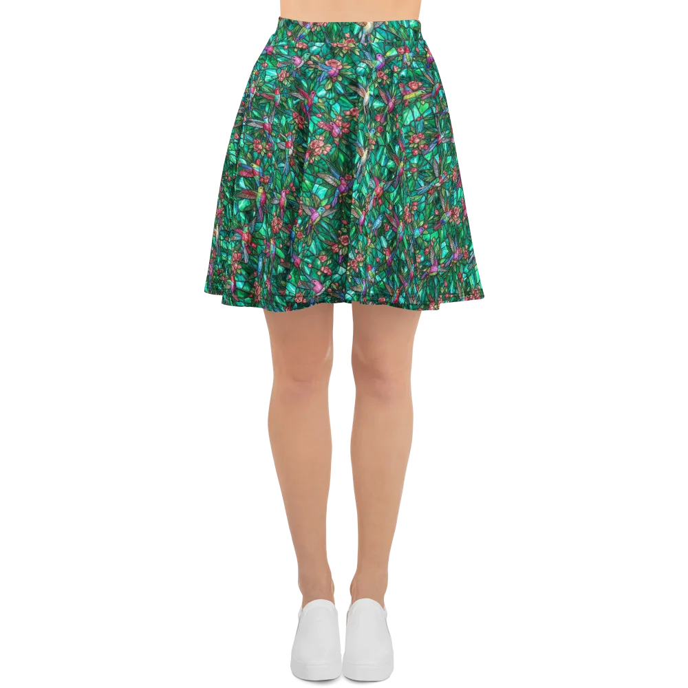 Jewelwing Aviary on Skater Skirt — Front