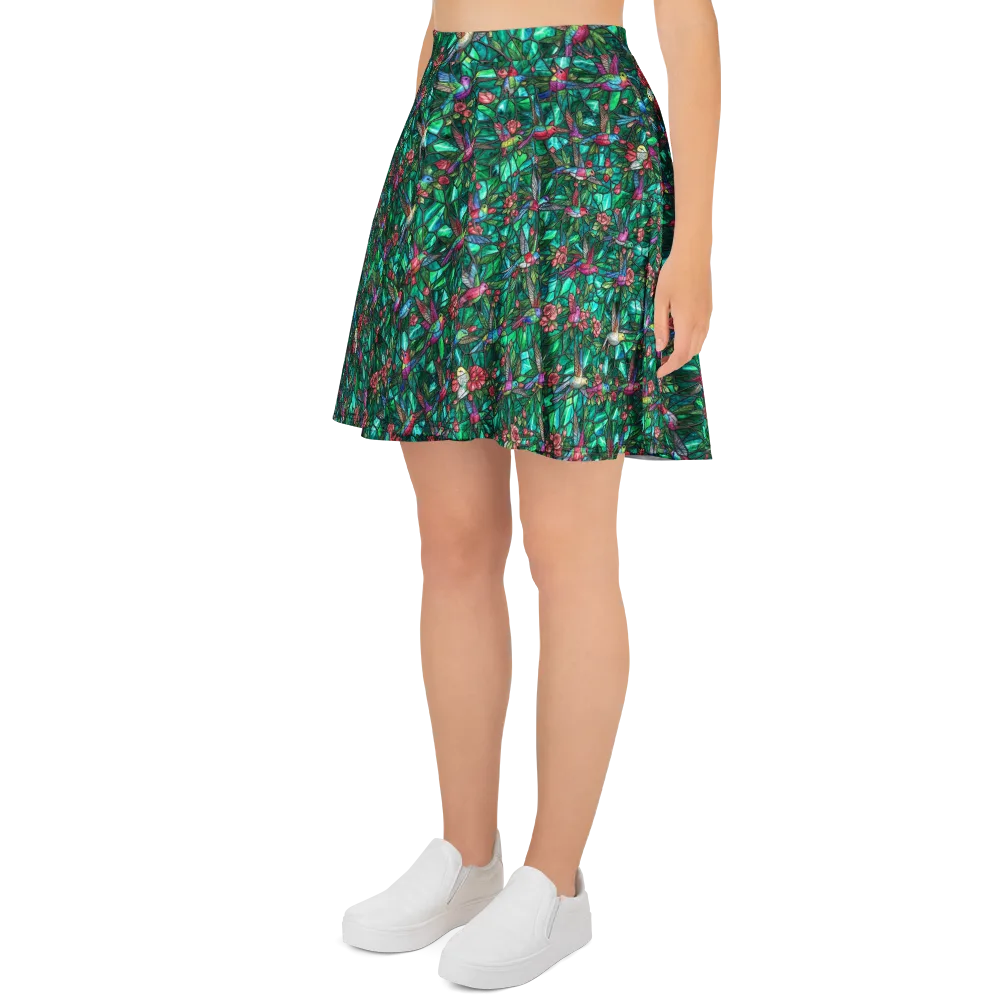 Jewelwing Aviary on Skater Skirt — Left