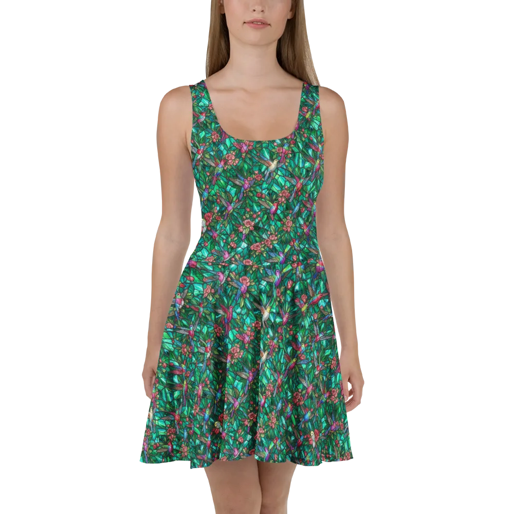Jewelwing Aviary on Skater Dress — Front