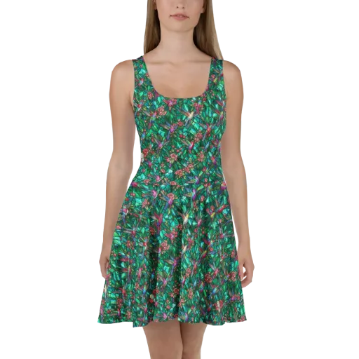 Jewelwing Aviary on a Skater Dress