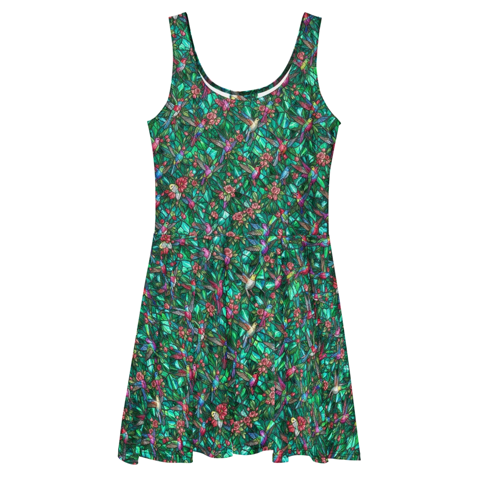 Jewelwing Aviary on Skater Dress — Front