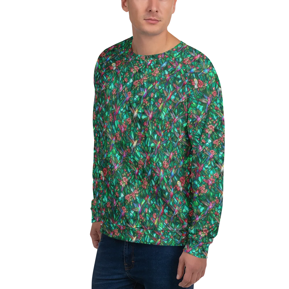 Jewelwing Aviary on Sweatshirt — Left Front
