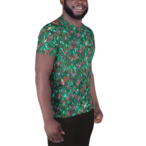 Jewelwing Aviary on a Men's Athletic T-Shirt