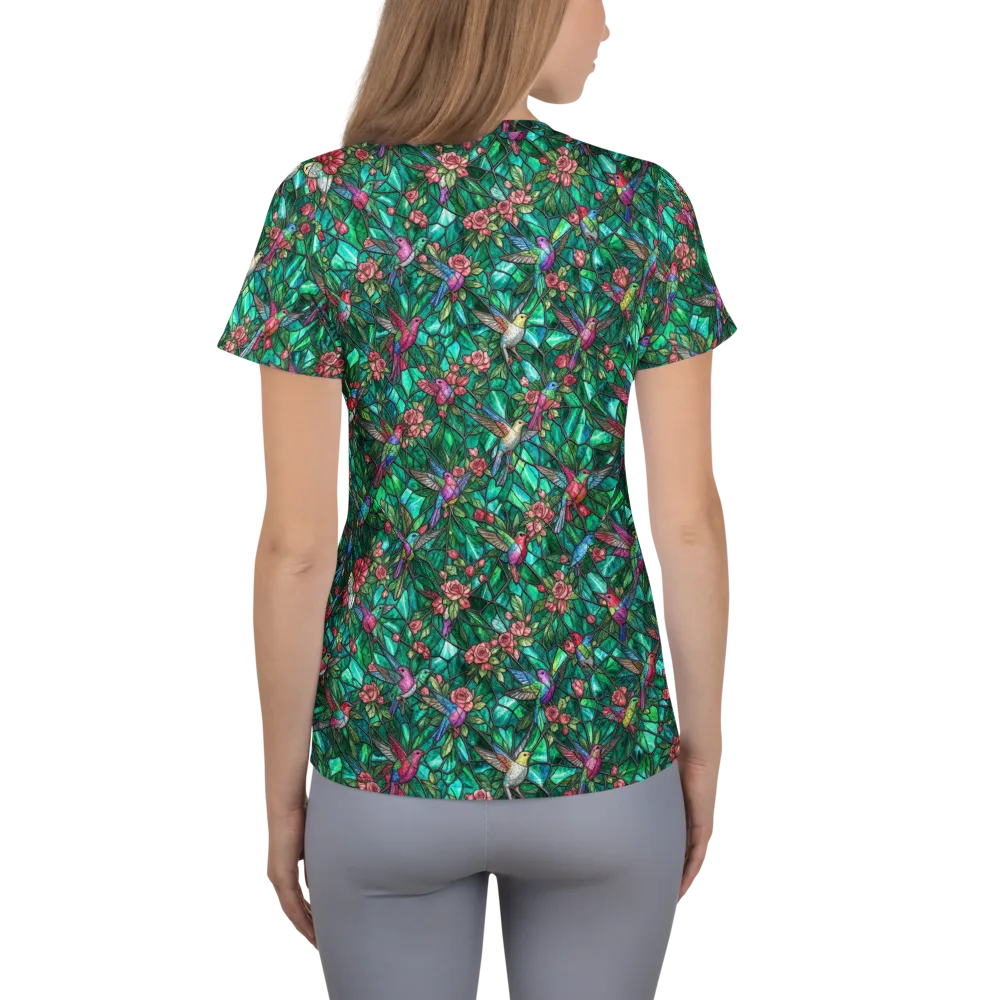 Jewelwing Aviary on Women's Athletic T-Shirt — Back