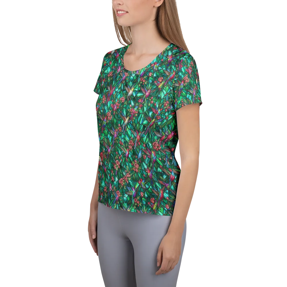 Jewelwing Aviary on Women's Athletic T-Shirt — Left