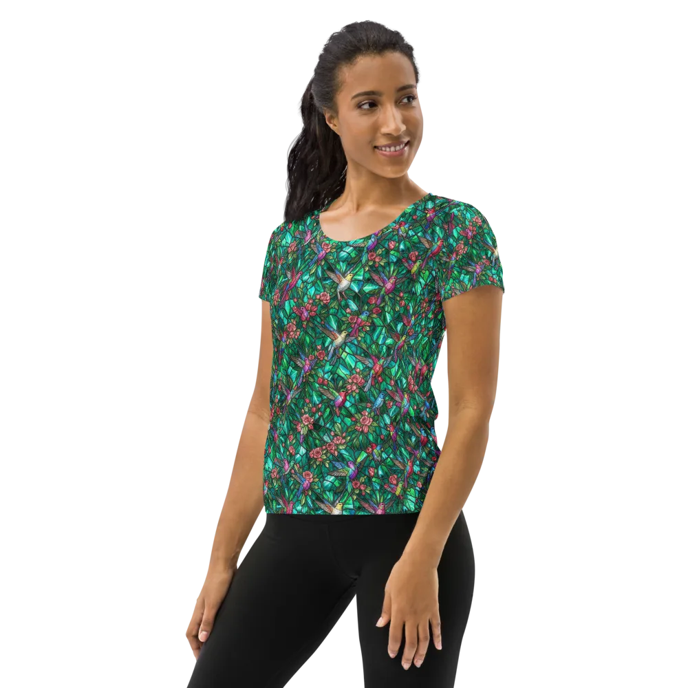 Jewelwing Aviary on Women's Athletic T-Shirt — Left