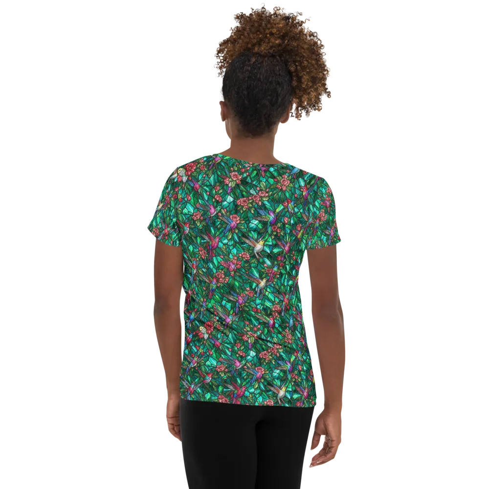 Jewelwing Aviary on Women's Athletic T-Shirt — Back