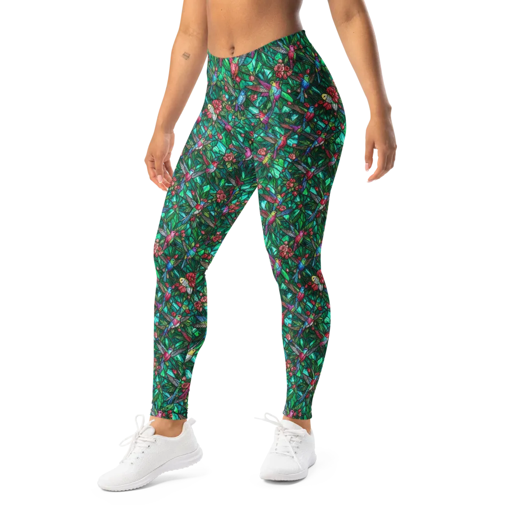 Jewelwing Aviary on Leggings — Left Front