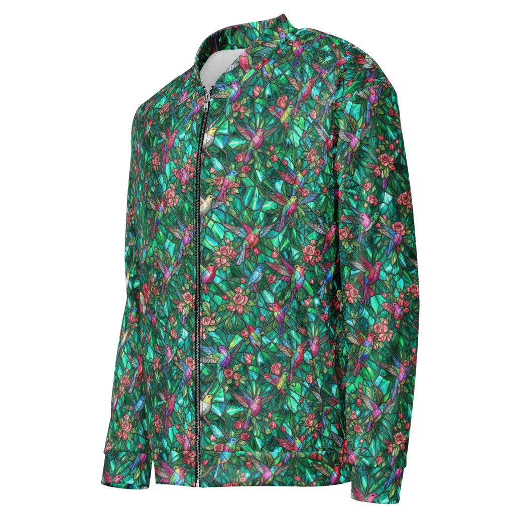 Jewelwing Aviary on Bomber Jacket — Left Front