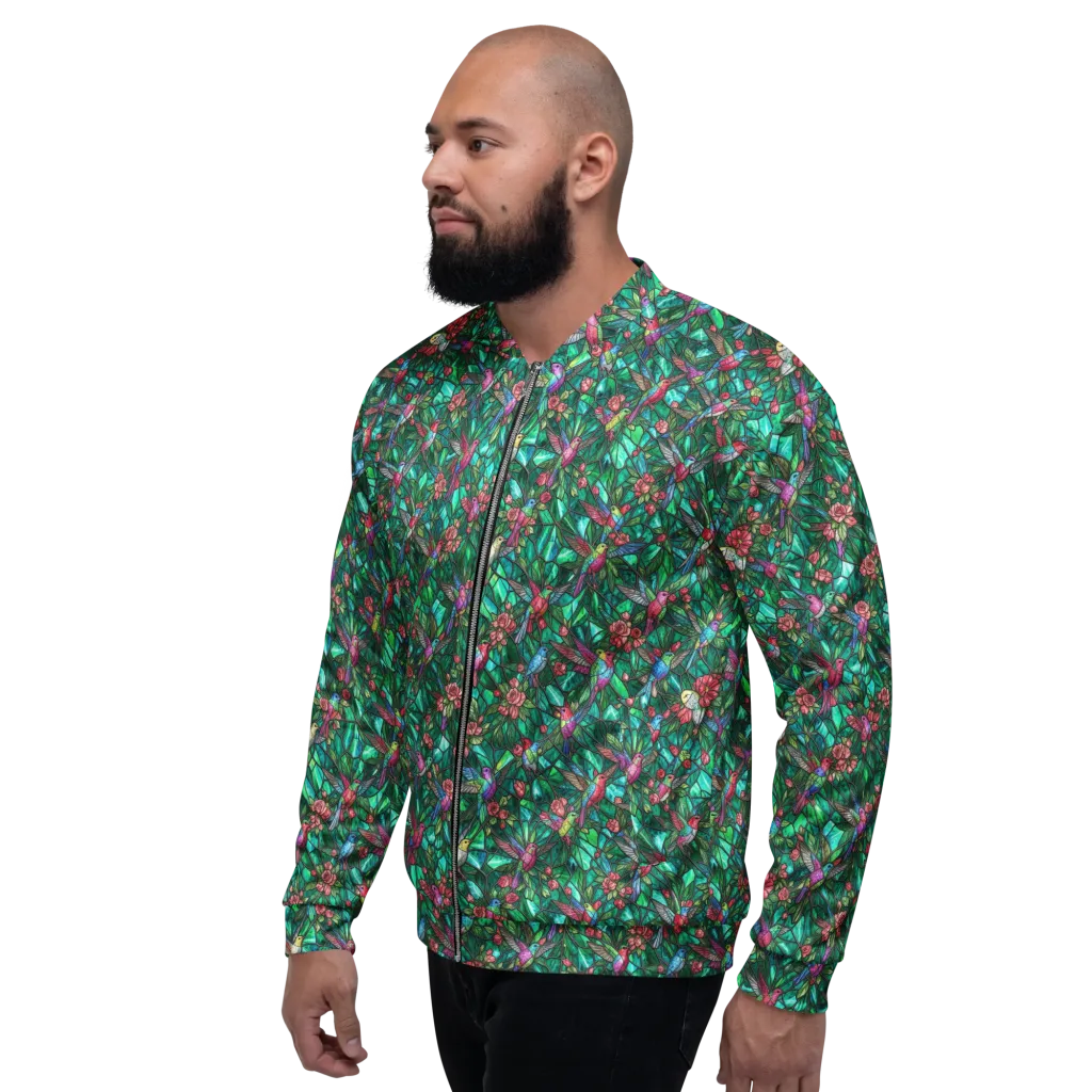 Jewelwing Aviary on Bomber Jacket — Left