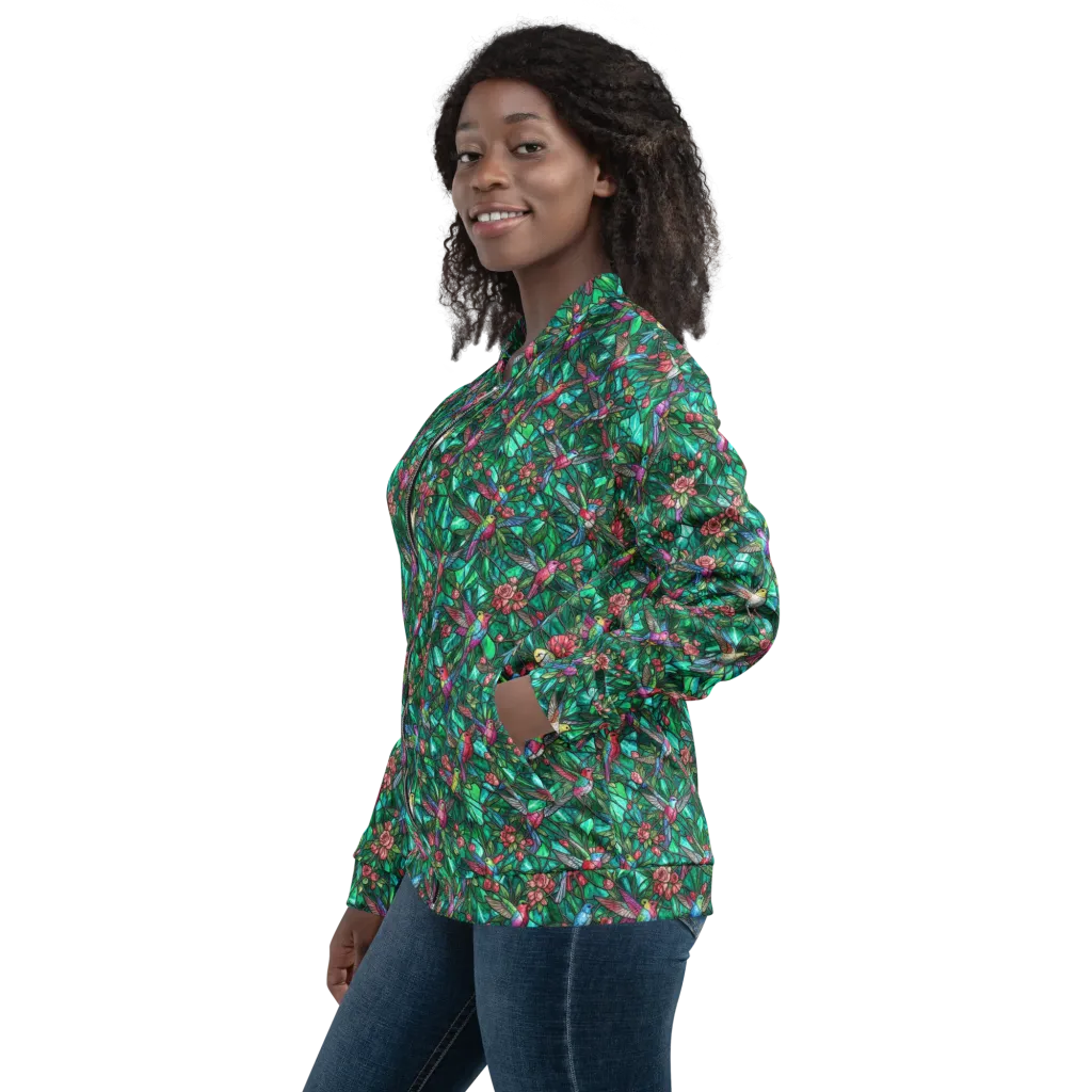 Jewelwing Aviary on Bomber Jacket — Left
