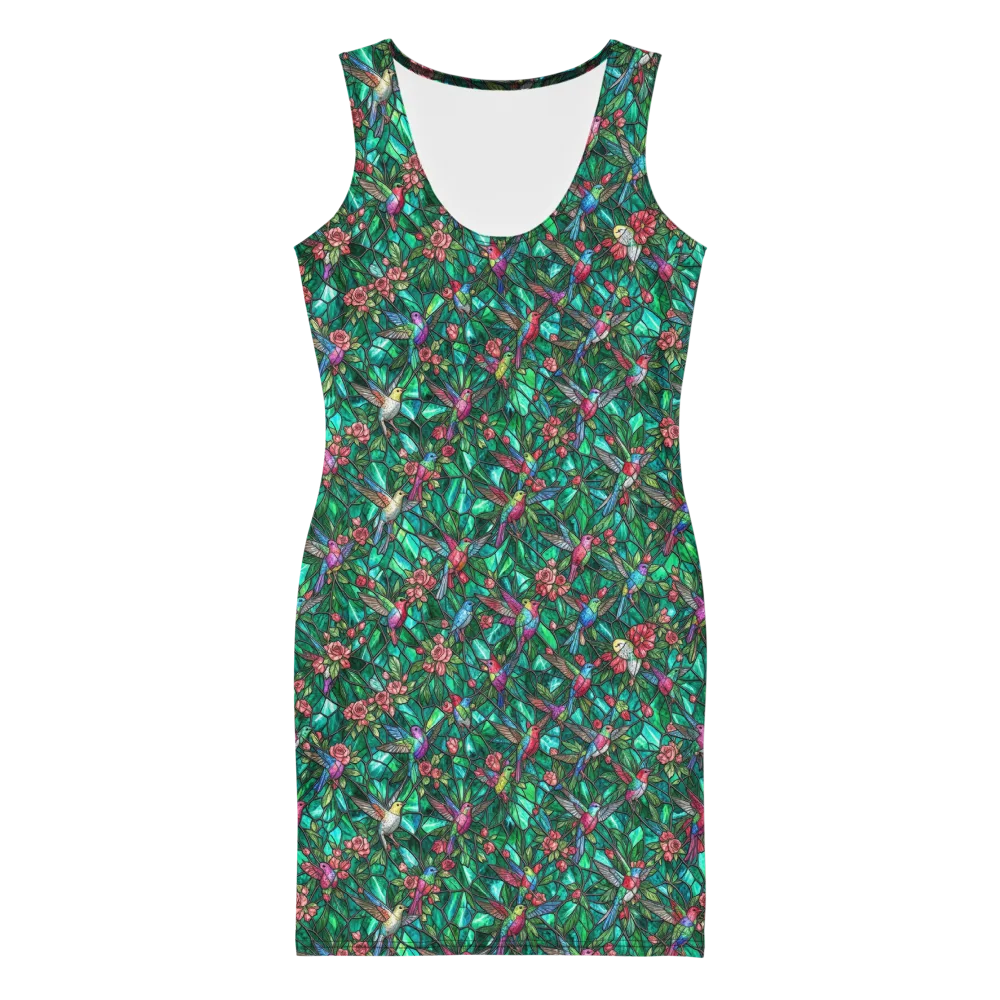 Jewelwing Aviary on Bodycon Dress — Front