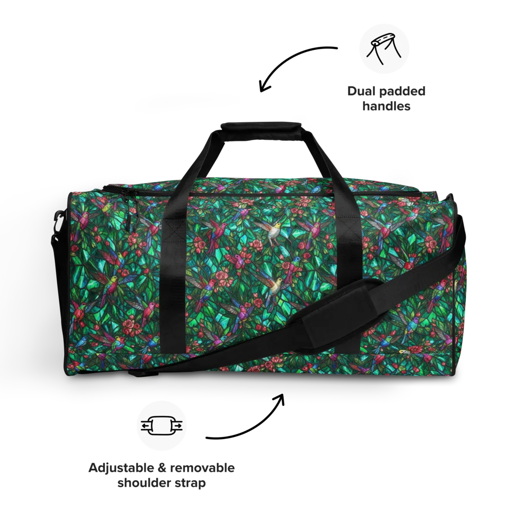 Jewelwing Aviary on Duffle Bag — Front