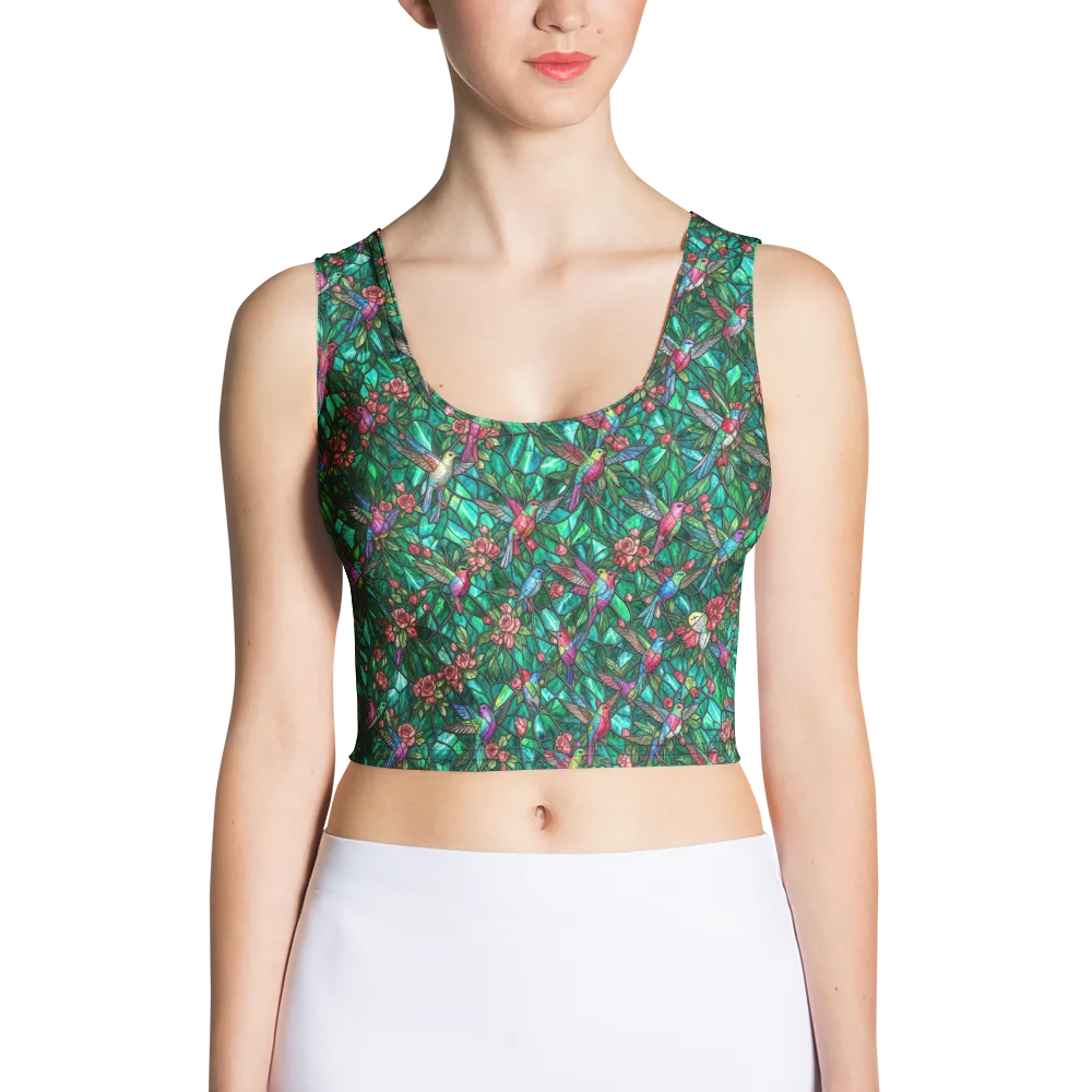 Jewelwing Aviary on Crop Top — Front