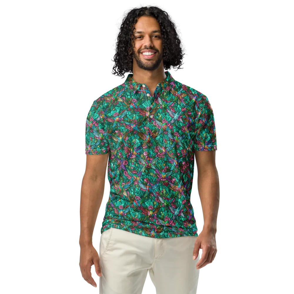 Emerald Aviary on Men's Slim Fit Polo Shirt — Front