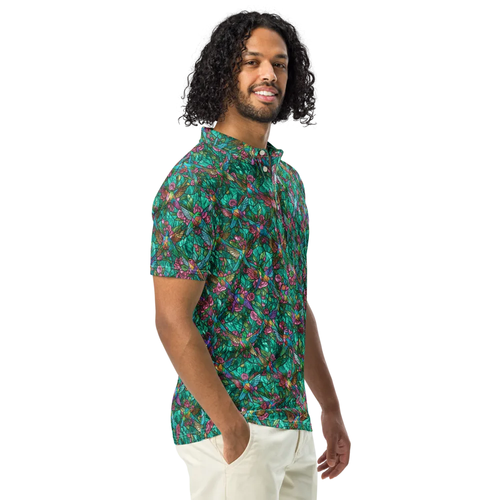 Emerald Aviary on Men's Slim Fit Polo Shirt — Right Front