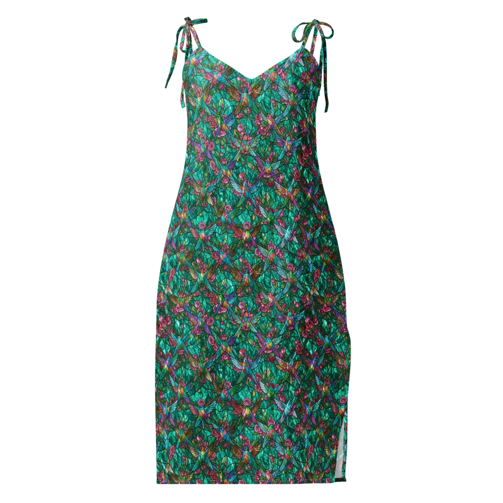 Emerald Aviary on Slip Dress — Front
