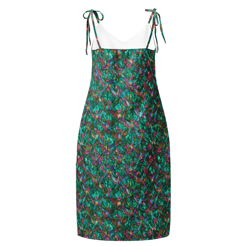 Emerald Aviary on Slip Dress — Back