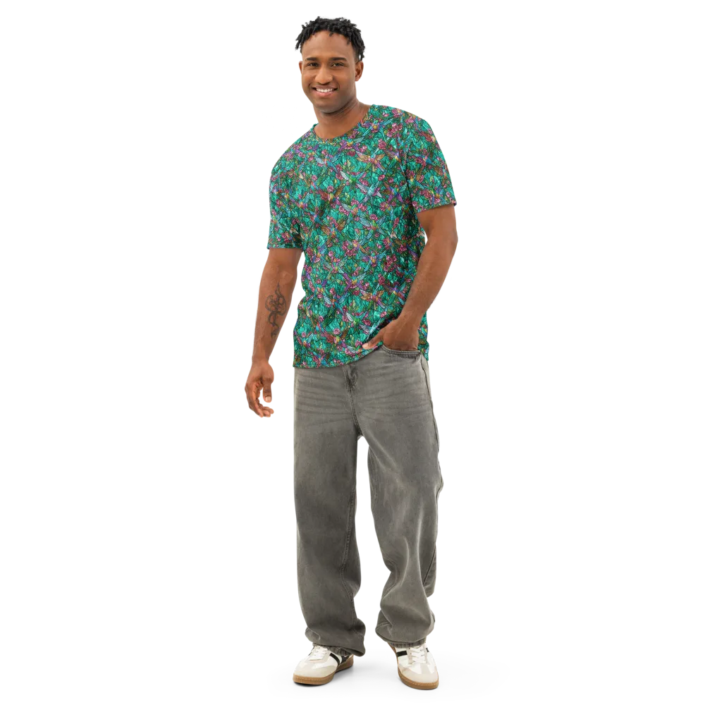 Emerald Aviary on Men's Cotton Crew Neck T-Shirt — Front