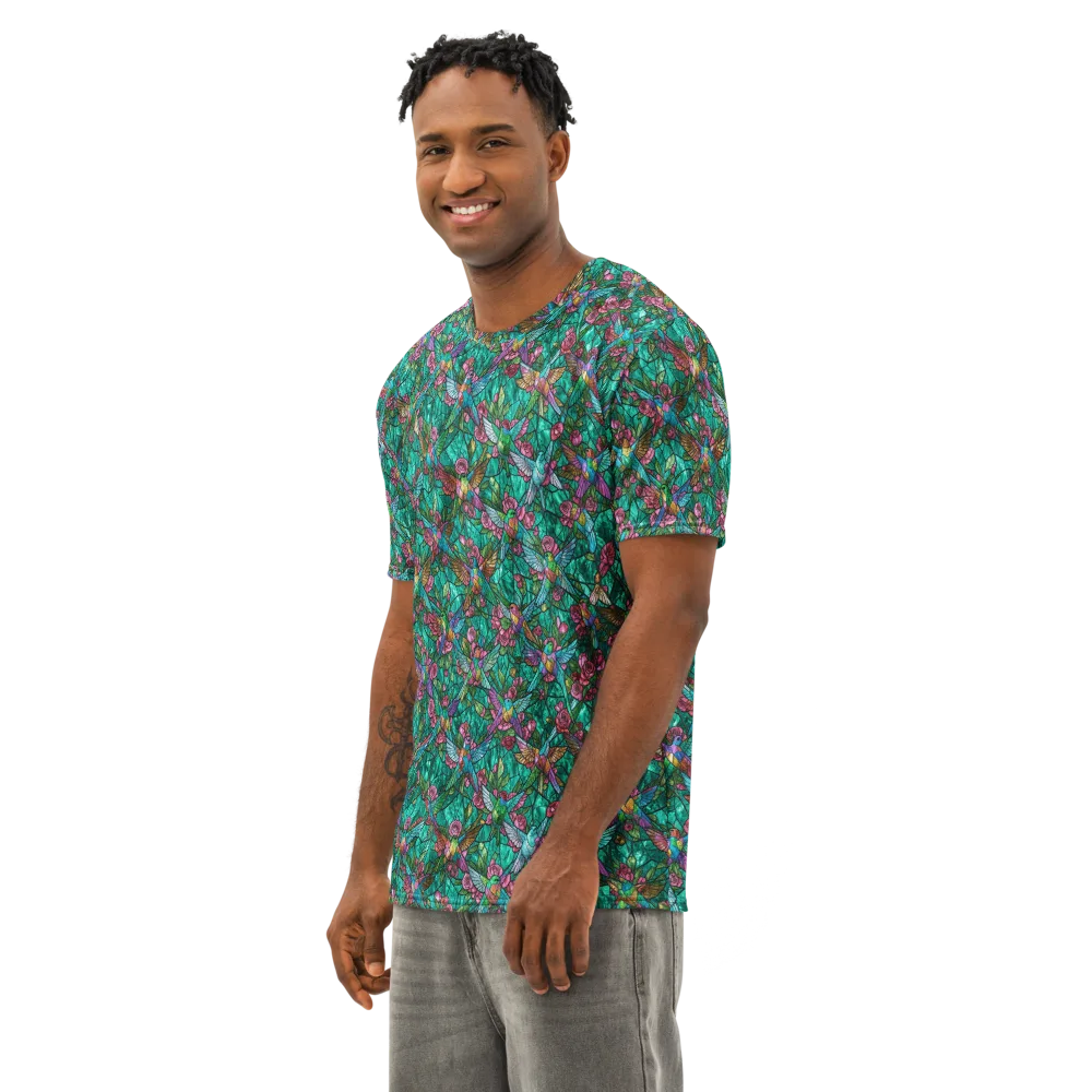 Emerald Aviary on Men's Cotton Crew Neck T-Shirt — Left Front