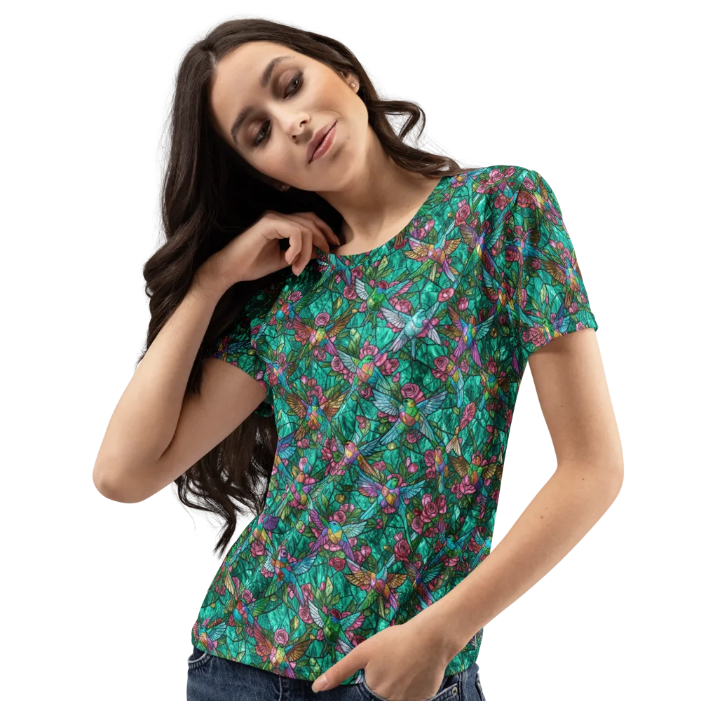 Emerald Aviary on Women's Crew Neck T-Shirt — Left Front