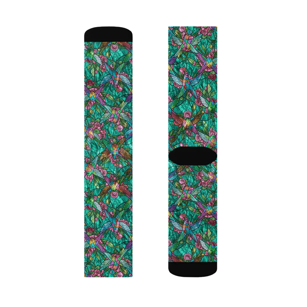 Emerald Aviary on Socks — Right Sock