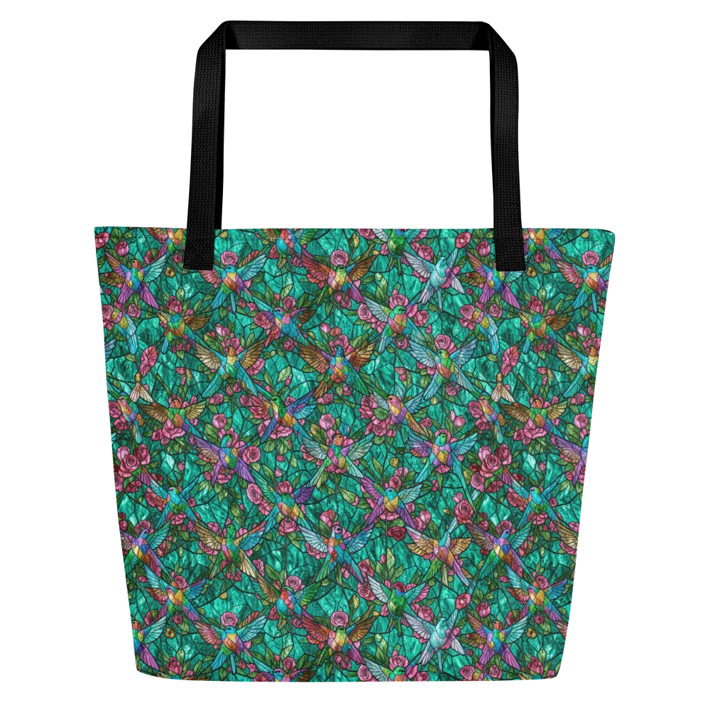 Emerald Aviary on Large Tote Bag W/ Pocket — Front
