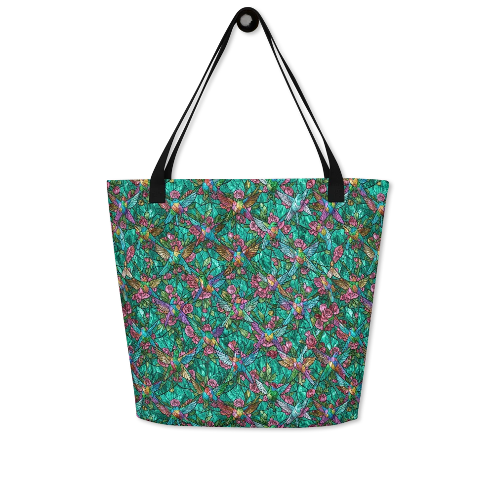 Emerald Aviary on Large Tote Bag W/ Pocket — Front