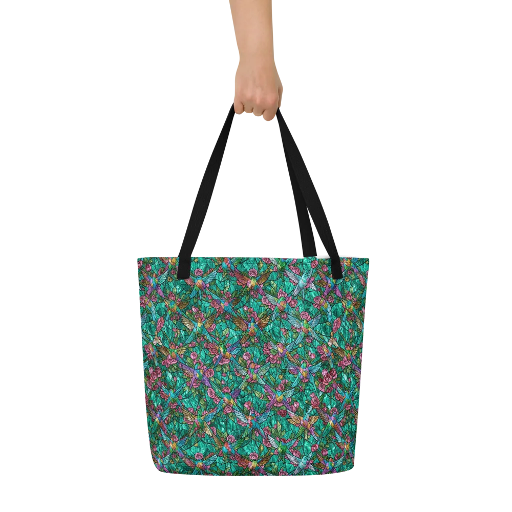 Emerald Aviary on Large Tote Bag W/ Pocket — Front